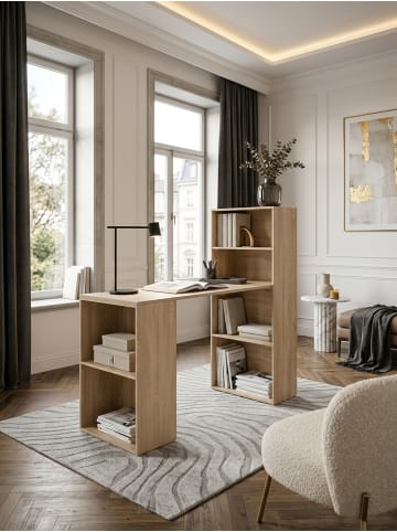 KADIMA DESIGN Computertisch Modern | Mit Regal, XXL 120cm, Anpassbar in Beige