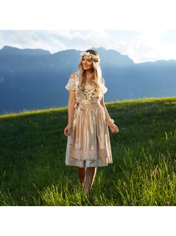 tectake Frauenkostüm Midi-Dirndl Traunstein Modell 2 in beige/rosa