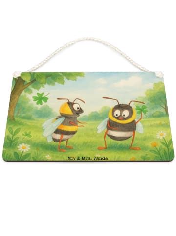 Mr. & Mrs. Panda Schild Bienen Paar Design ohne Spruch in Weiß