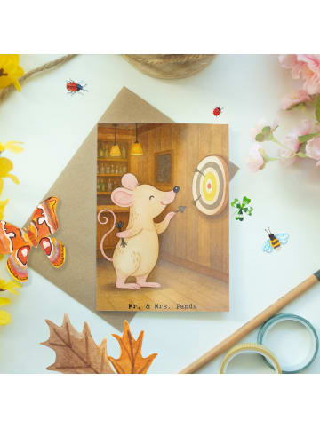 Mr. & Mrs. Panda babykarte Maus Dart spielen Design ohne Spruch in Weiß