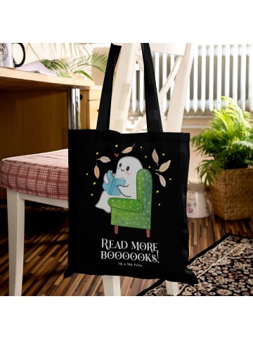 Mr. & Mrs. Panda Tote Bag Gespenst Buch mit Spruch in Schwarz