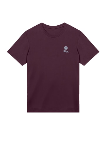 F4NT4STIC T-Shirt Smiley Split Wordmark light Bestickt in maroon