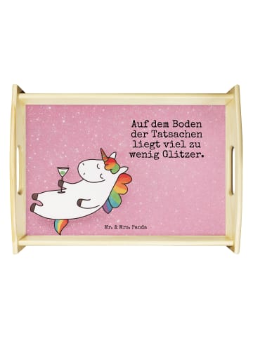 Mr. & Mrs. Panda Servier Tablett Einhorn Blümchentail Design mit Spruch in Weiß