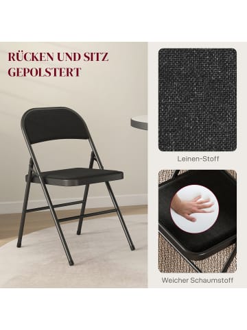 HOMCOM Klappstühle-46L x 45B x 78H cm-Schwarz