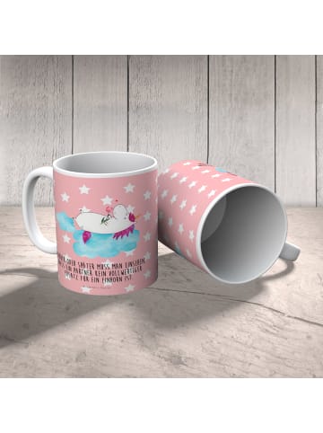 Mr. & Mrs. Panda Kindergartentasse Einhorn Verliebt mit Spruch in Rot Pastell