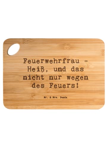 Mr. & Mrs. Panda Frühstücksbrettchen Spruch Feuerwehrfrau Heiß m... in Braun
