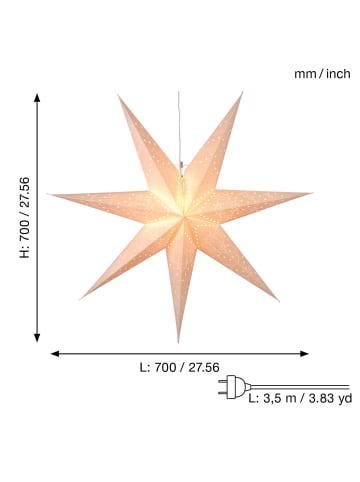 STAR Trading Papierstern Sensy, hängend, 70cm in Weiß