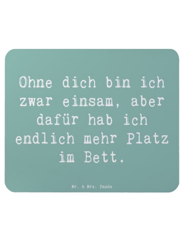 Mr. & Mrs. Panda Mousepad Spruch Liebeskummer Platz im Bett mit ... in Meeresbrise