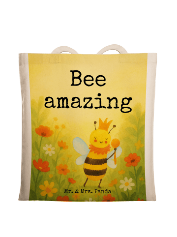 Mr. & Mrs. Panda Schultasche Biene König Design mit Spruch in Weiß