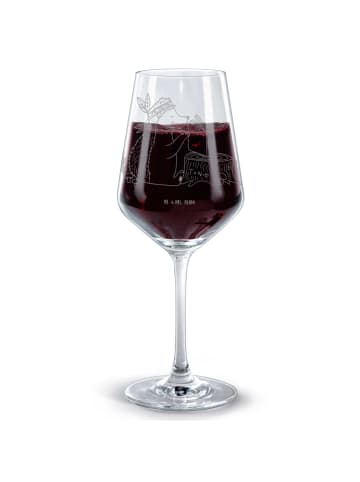 Mr. & Mrs. Panda Glas Rotwein Igel Federschmuck ohne Spruch in Transparent