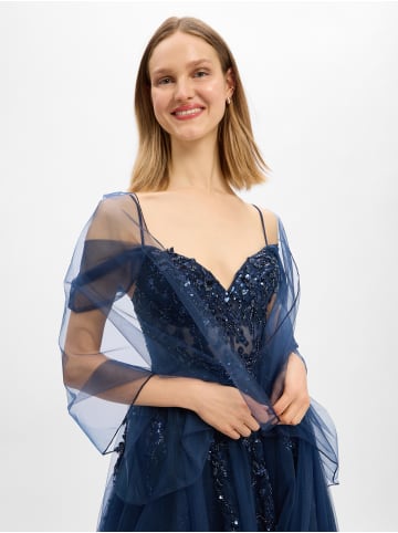 Unique Abendkleid in marine - 0002
