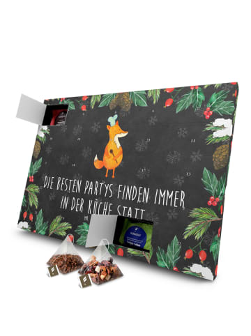 Tee Advent Kalender Fuchs Koch mit Spruch in Kreidetafel
