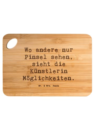 Mr. & Mrs. Panda Schneidebrett Spruch Künstlerin Visionen mit Sp... in Braun