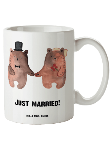 Mr. & Mrs. Panda XL Tasse Bär Heirat mit Spruch in Weiß