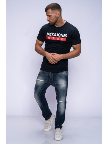 Jack & Jones T-Shirt Print - ELEMENTS TEE SS CREW NECK in Total Eclipse