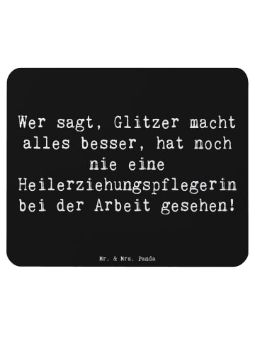 Mr. & Mrs. Panda Mousepad Spruch Heilerziehungspflegerin Glanz m... in Schwarz