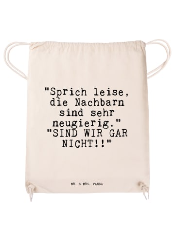 Mr. & Mrs. Panda Jutebeutel "Sprich leise, die Nachbarn... mit S... in Creme