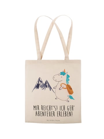 Mr. & Mrs. Panda Tote Bag Einhorn Bergsteiger mit Spruch in Creme