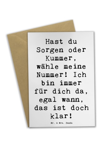 Mr. & Mrs. Panda Grußkarte Spruch Trost Nummer mit Spruch in Weiß