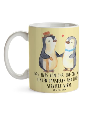 Mr. & Mrs. Panda Kaffeetasse Großelternliebe mit Spruch in Gelb Pastell