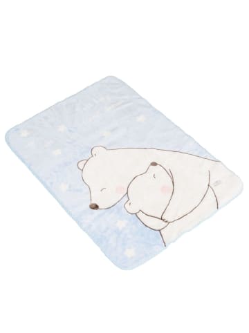 Cangaroo Babydecke 110x80cm Softy Sweet in blau
