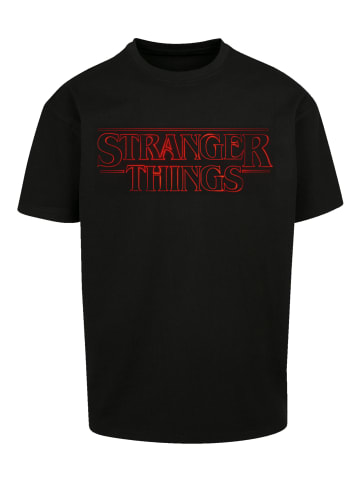 F4NT4STIC Heavy Oversize T-Shirt Stranger Things Glow Logo Netflix TV Series in schwarz