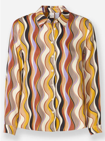 Heine Druckbluse in camel-lavendel-bedruckt