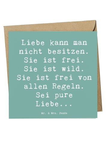 Mr. & Mrs. Panda Deluxe Karte Spruch Liebe und Freiheit mit Spruch in Meeresbrise