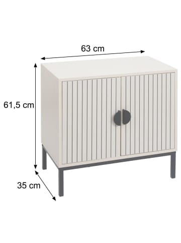 MCW Waschbeckenunterschrank O42 mit 2 Türen, Holzoptik beige