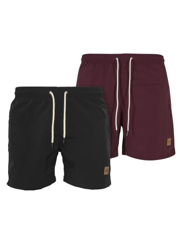 Urban Classics Beachwear - Bottoms in blk/blk+cherry