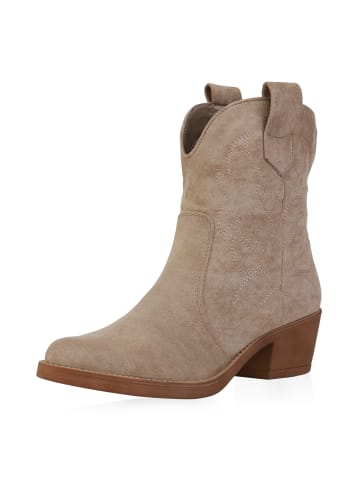 VAN HILL Cowboy Boots Elizabeth in Khaki Velours