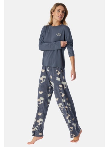 Schiesser Schlafanzug Casual Fashion in Blaugrau