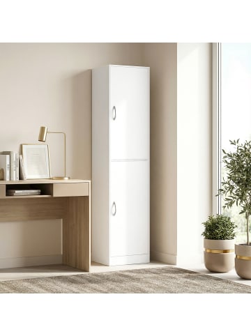 HOMCOM Bücherregal-40L x 35B x 180H cm-Weiß