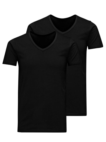 Jack & Jones T-Shirt JACBASIC 2er PACK in Schwarz