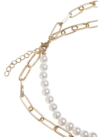 Urban Classics Necklac in pearlwhite/gold