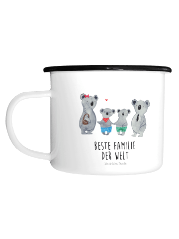 Mr. & Mrs. Panda Tasse Aus Emaille Koala Familie zwei mit Spruch in Weiß