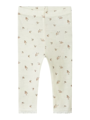 name it Name it Leggings NBFWANG WOOL NEEDLE in snow white_small flowers
