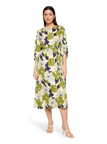 CARTOON Blumenkleid mit Bindegürtel in White/Mint