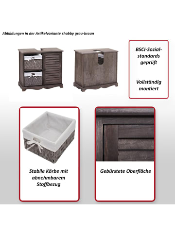 MCW Waschbeckenunterschrank H20, Shabby weiß