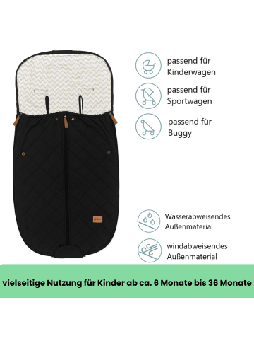 fillikid Sommerfußsack Light Big 100x50 cm Exklusiv in Schwarz