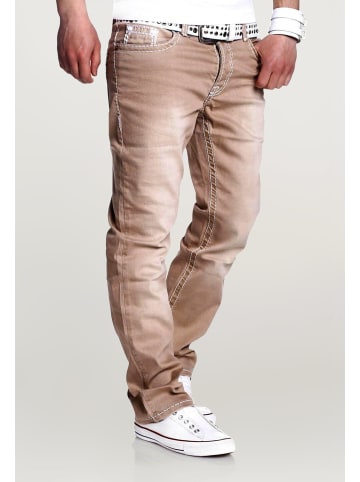 behype Jeanshose Stitch in beige