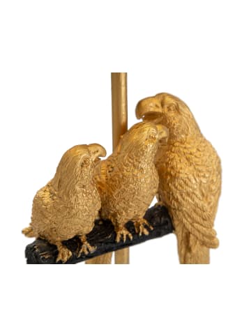 Mauro Ferretti Goldene Tischlampe aus Metall mit Papageienmotiv, Ø 20 x 39 cm