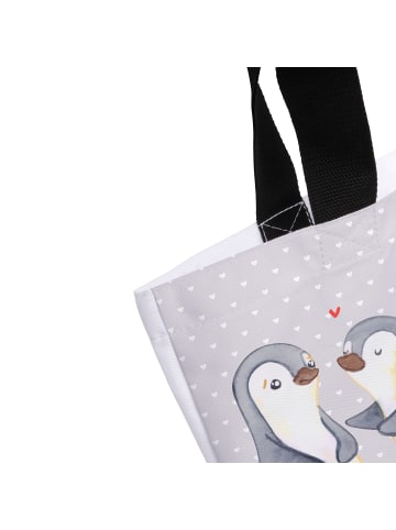 Mr. & Mrs. Panda Shopper Pinguine trösten mit Spruch in Grau Pastell