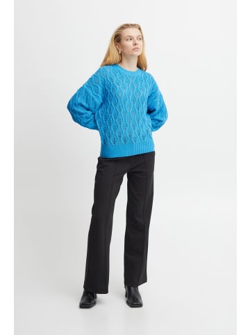 ICHI Strickpullover IHMARNAS LS2  - 20118080  Strickpullover mit Strukturmuster in Blau