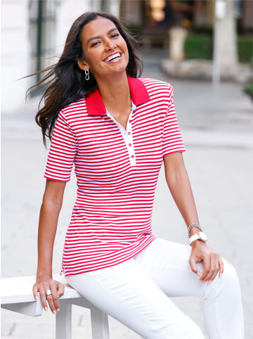 WITT WEIDEN Poloshirt in erdbeere-weiß-geringelt