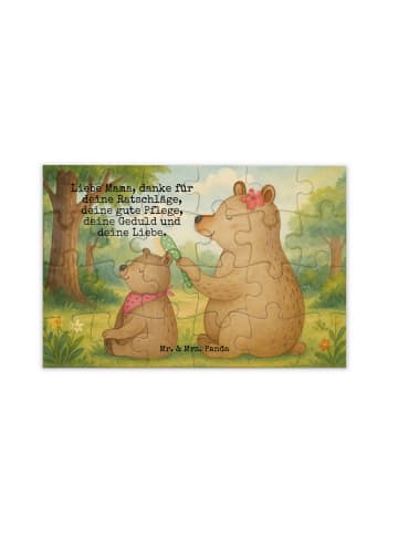 Mr. & Mrs. Panda Puzzle Bär Kind Design mit Spruch in Weiß