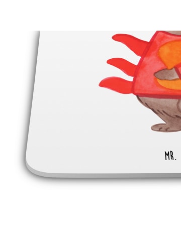 Mr. & Mrs. Panda Glasuntersetzer Krebs Astrologie ohne Spruch in Weiß