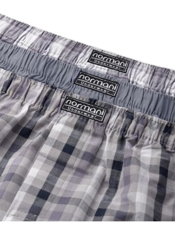 normani 3 Stück Herren Web Boxershorts in Grau