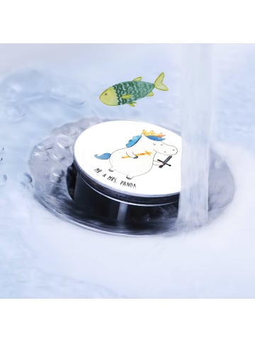 Mr. & Mrs. Panda Waschbecken Ablaufstopfen Einhorn König mit Sch... in Weiß