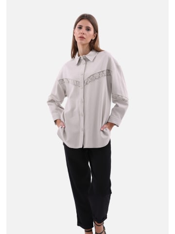 COFI 1453 Damenhemd One-Size Blusen Langarm in Stein